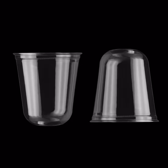 Custom Printed U Shape Clear Biodegradable Disposable Plastic Bubble Tea PP Pet PLA Cup