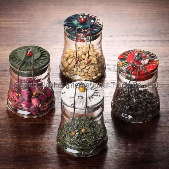 천 커버 유리병 유리병 용기 식품 보관